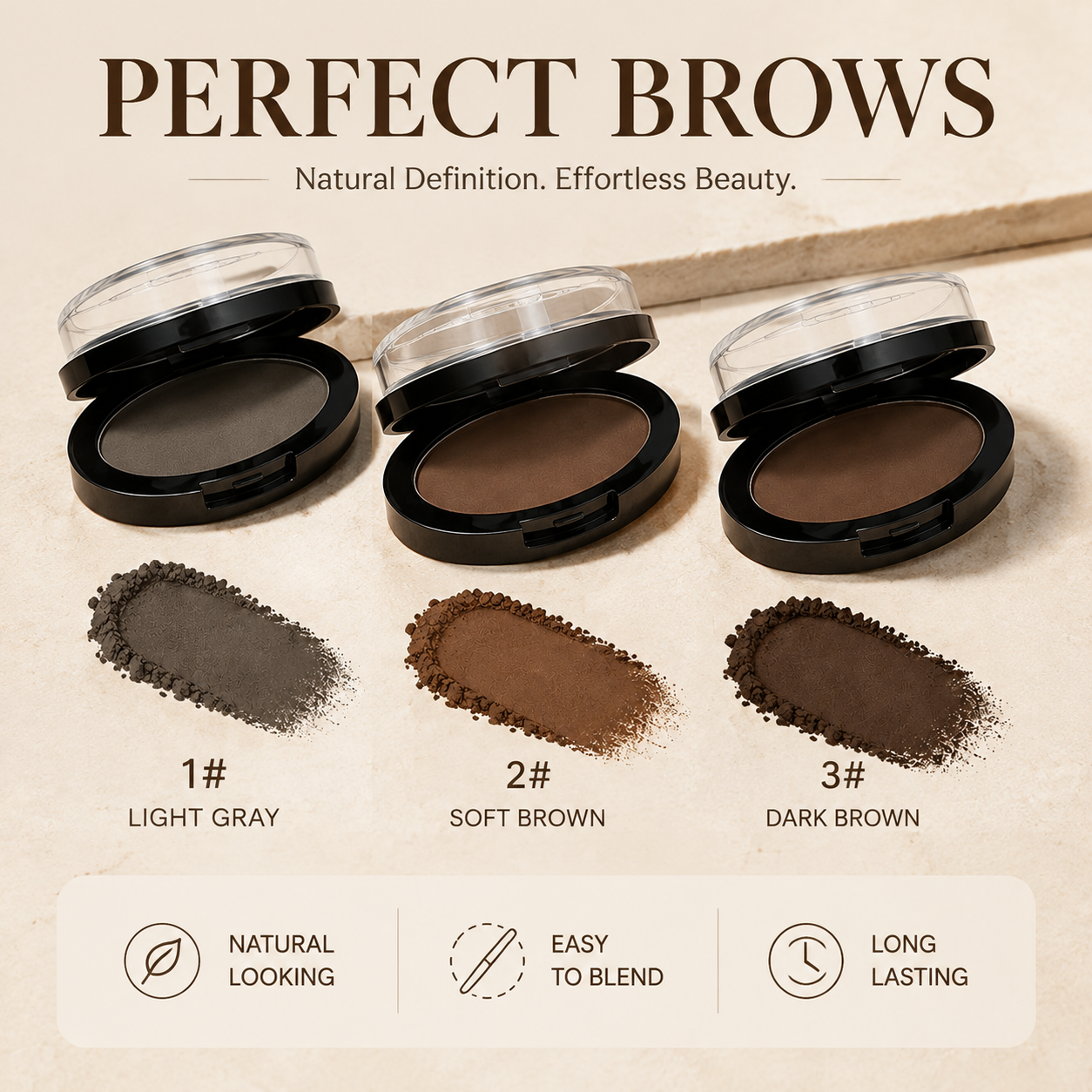 Perfect Brows Dual-Shade Eyebrow Powder – Natural Looking Brows & Long-Lasting Wear