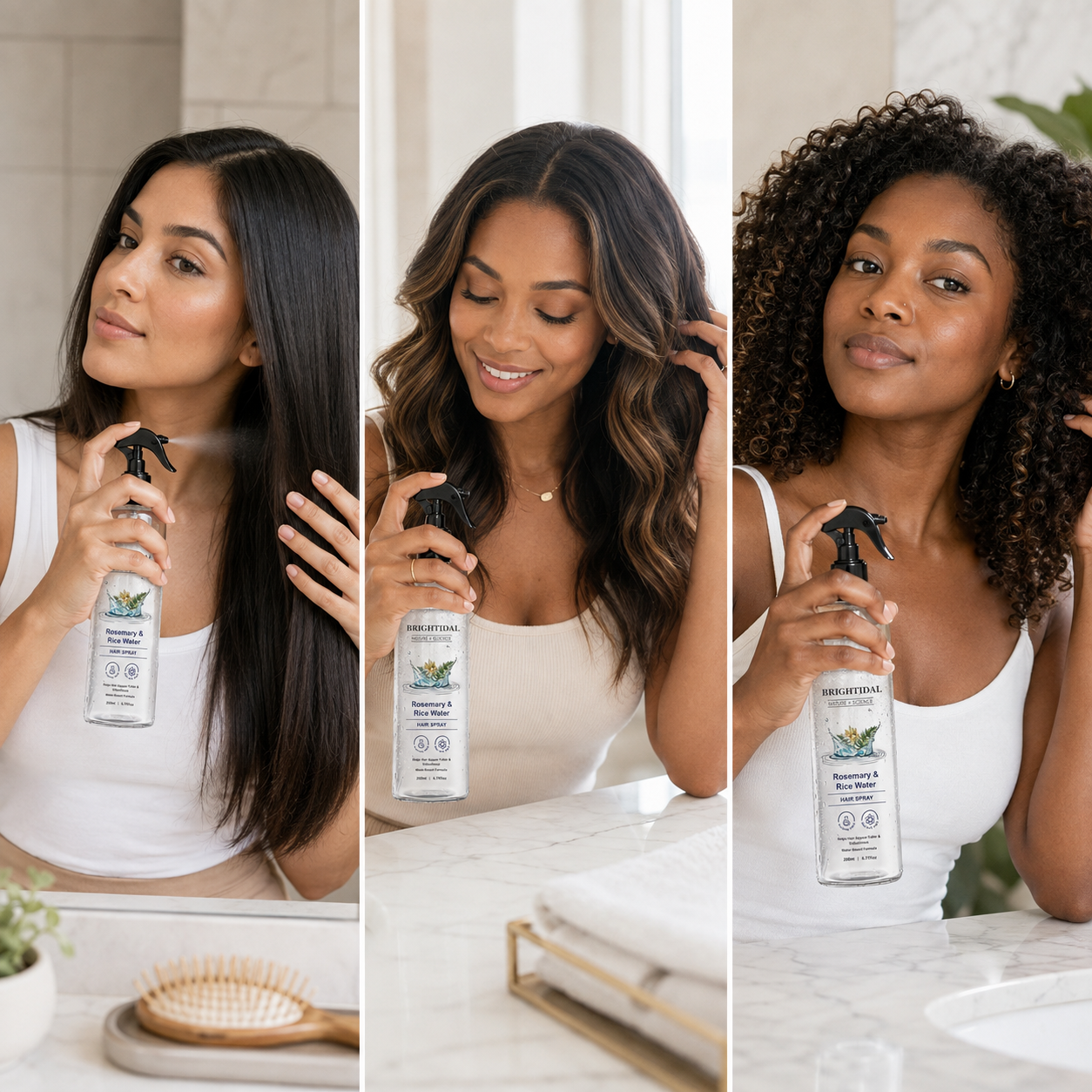 Rosemary & Rice Water Hair Care Spray – Lightweight Leave-In Mist for Soft, Smooth & Shiny-Looking Hair