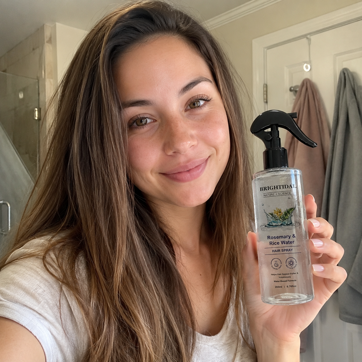 Rosemary & Rice Water Hair Care Spray – Lightweight Leave-In Mist for Soft, Smooth & Shiny-Looking Hair