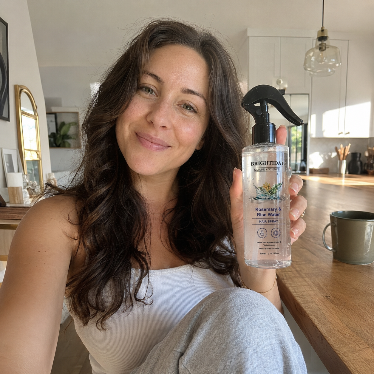 Rosemary & Rice Water Hair Care Spray – Lightweight Leave-In Mist for Soft, Smooth & Shiny-Looking Hair